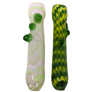 3.5" Slyme Rake Body Multi Marble Chillum Hand Pipe (Pack of 2) - [GWPKP144]
